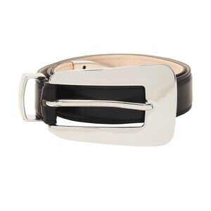 IRO Pepita Belt in Black Leather 85 cm S/M Womens Silver Buckle
